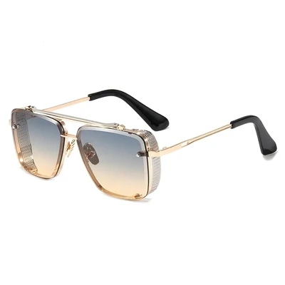 Lezaza 13161 Fashion Metal Frame Sun glasses UV400 Men's Gradient Shades Sunglasses
