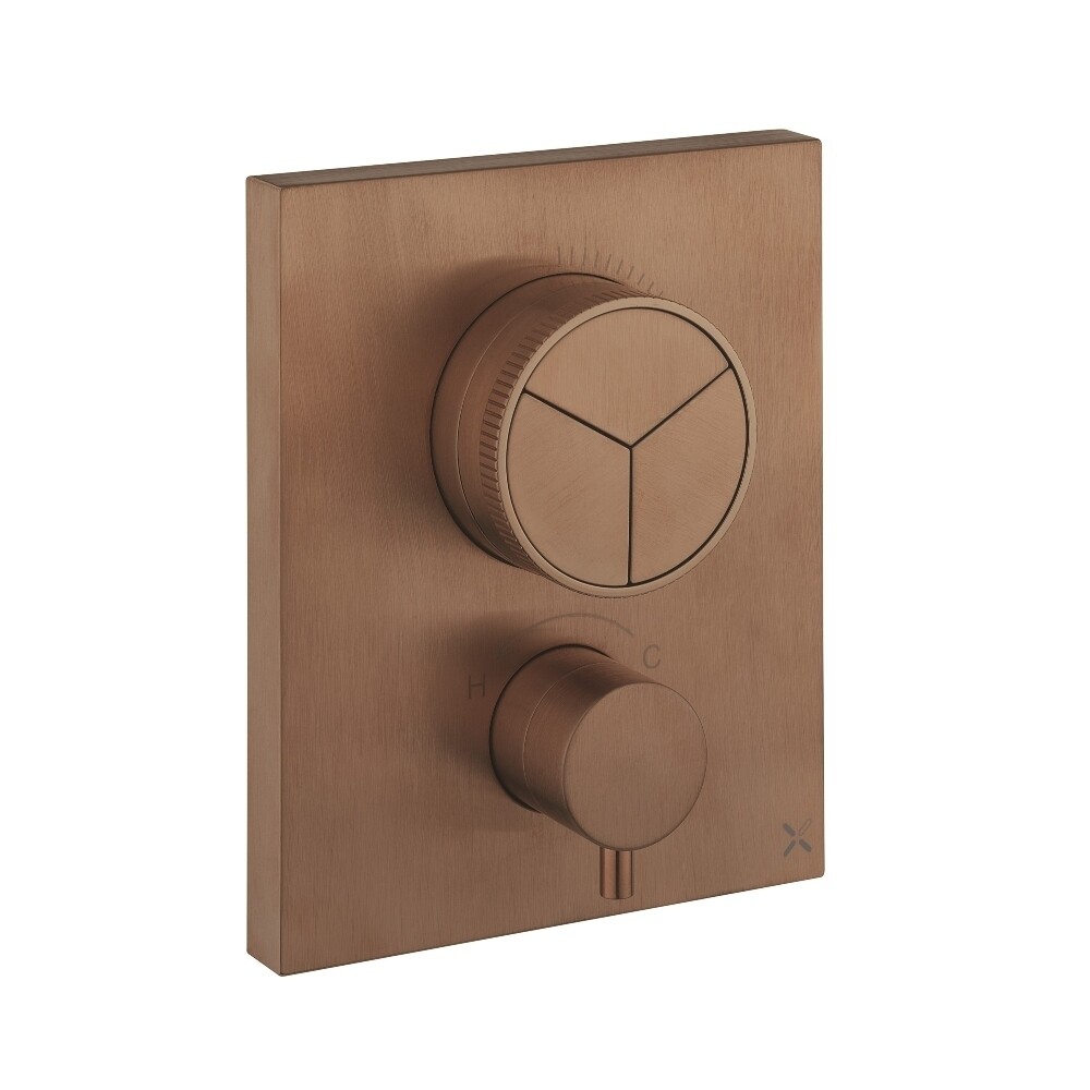 Crosswater MPRO Push 3 Outlet Trim & Levers Brushed Bronze (Crossbox Required)