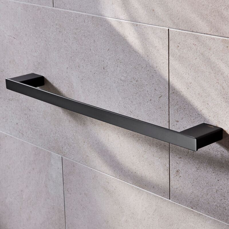 Miller Miami matt black towel rail single 500mm