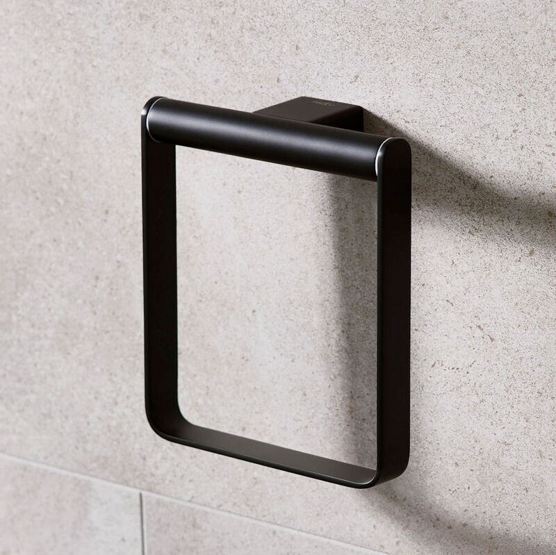 Miller Miami matt black towel ring