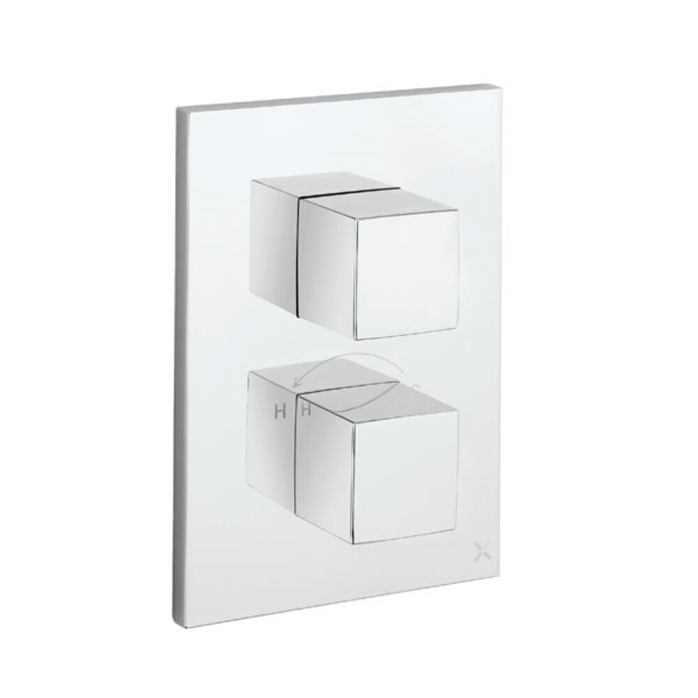 Crosswater Crossbox WaterSquare/Verge 2 Outlet Trim & Levers Chrome