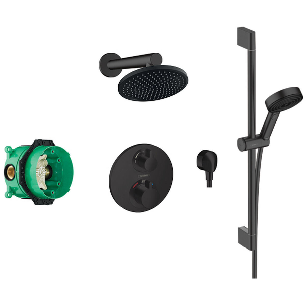 Hansgrohe Bundle Crometta S240 &amp; Pulsify Shower Set, Matt Black