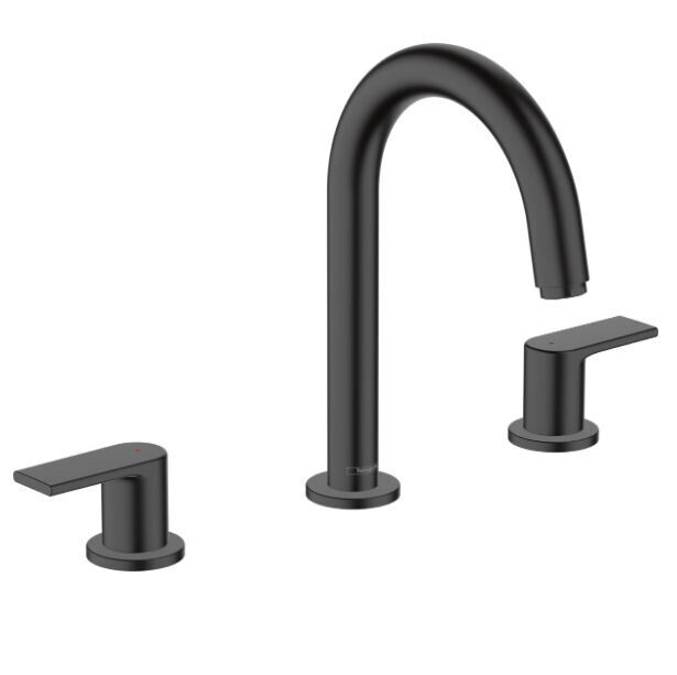 Hansgrohe Vernis Shape 3-Hole Basin Mixer With Pop-Up Waste Set Matt Black