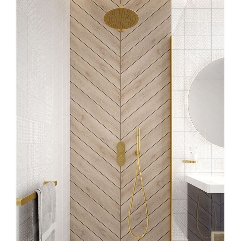 Special Offer Concealed Thermostatic Dual Shower System Brushed Brass