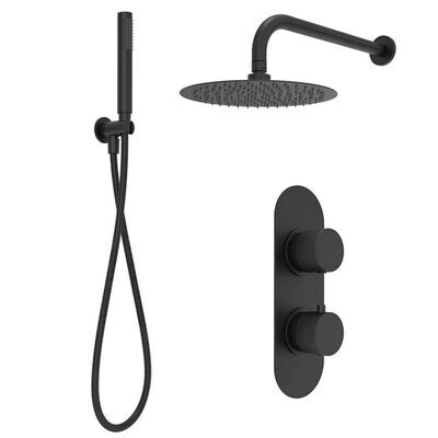 Special Offer Concealed Thermostatic Dual Shower System Matt Black