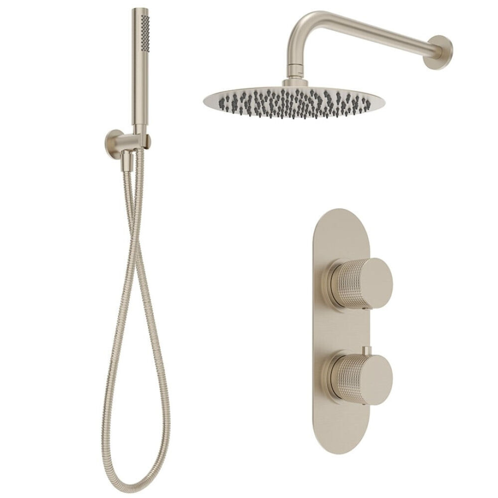 Special Offer Concealed Thermostatic Dual Shower System Brushed Nickle