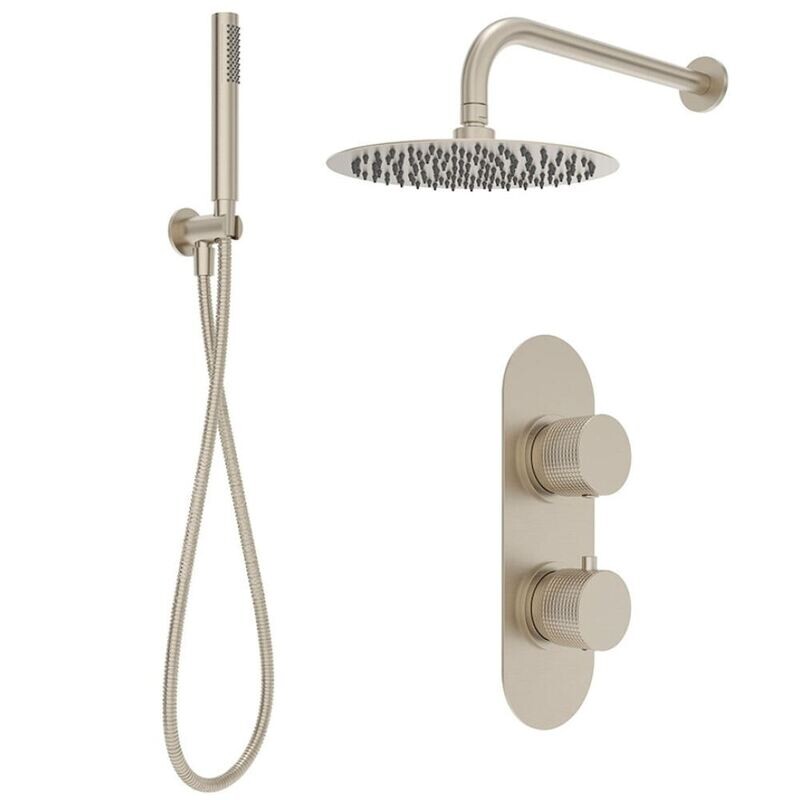 Special Offer Concealed Thermostatic Dual Shower System Brushed Nickle