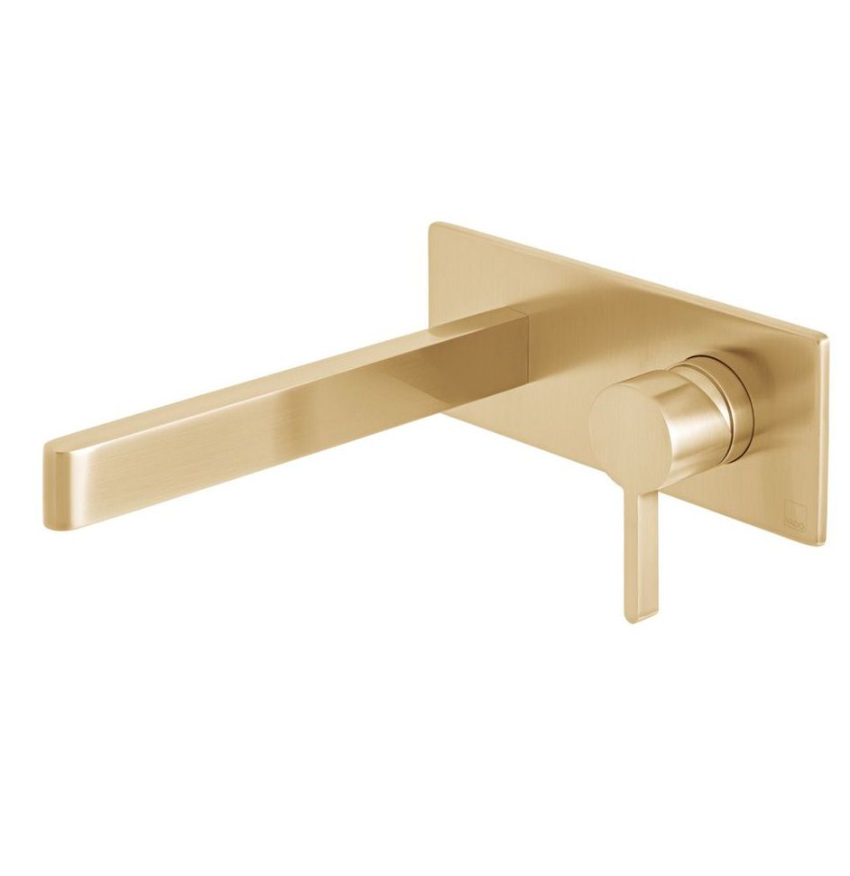 Vado Edit Wall Mounted Basin Mixer Tap, Brushed Gold