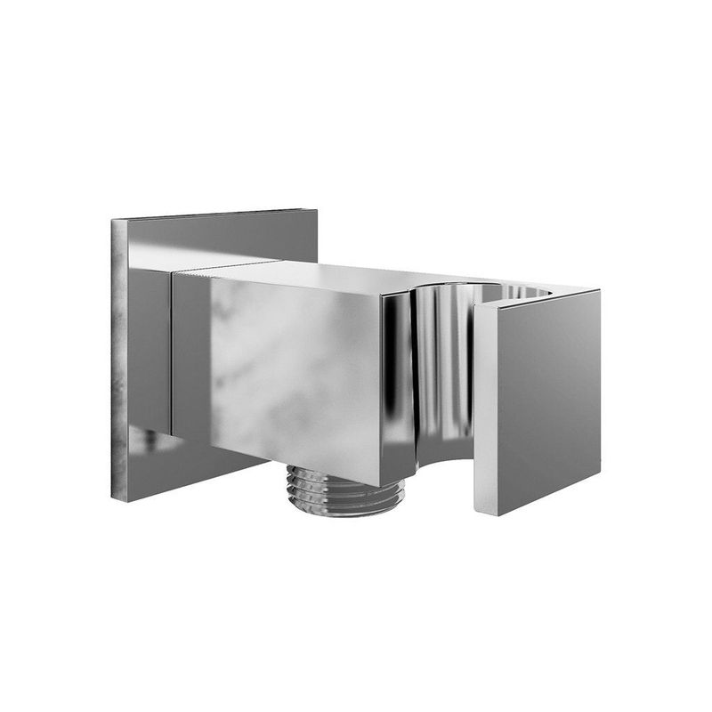 Eastbrooks Square Wall Elbow &amp; Shower Handset Holder - Chrome