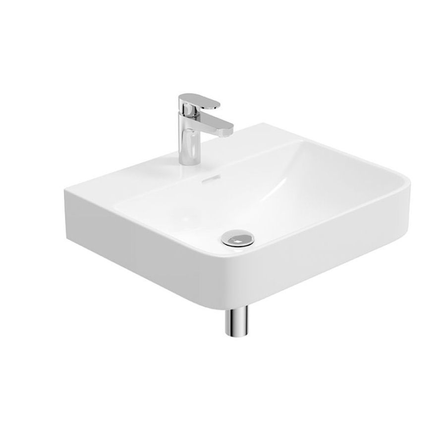 Sonos Horizon 550mm Wall Mounted Square 1 Tap Hole Basin White