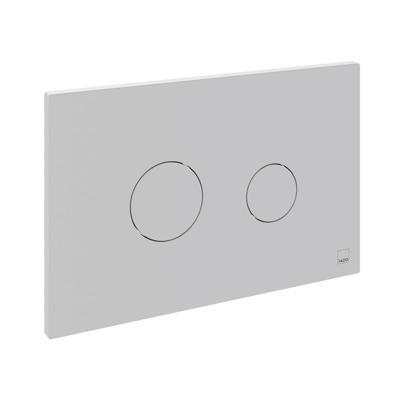 Vado Round Button Dual Flush Plate Matt White