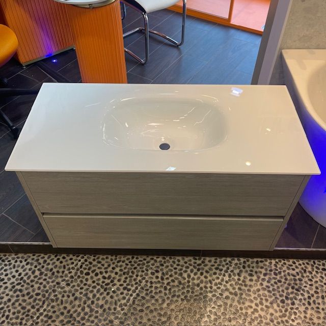 Novellini Iotti Slot Evo 1050mm Vanity Cabinet Complete With White Glass Basin