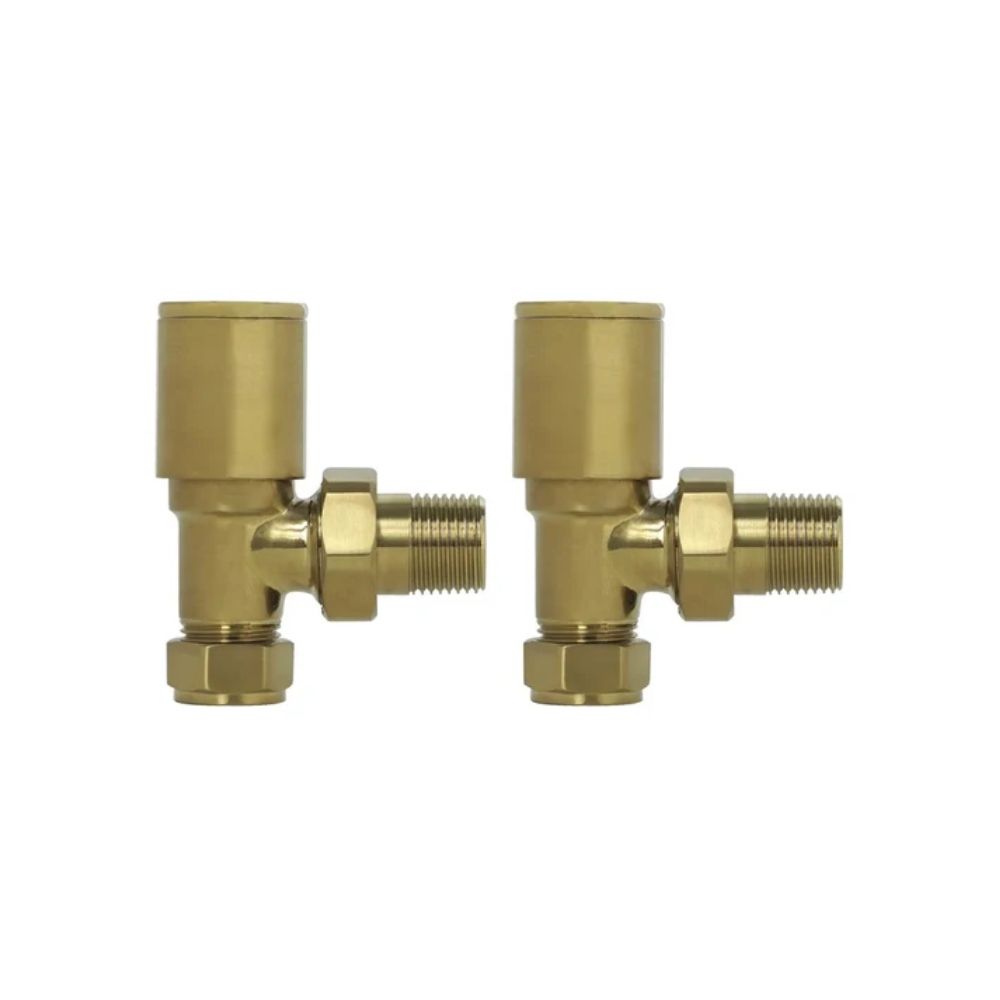 Ex-Stock Sonas Arya Round Head Angled Radiator Valve Brushed Gold