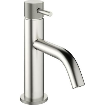 Ex-Stock Crosswater MPRO Basin Monobloc Knurled No Waste Deck Mounted Brushed Stainless Steel