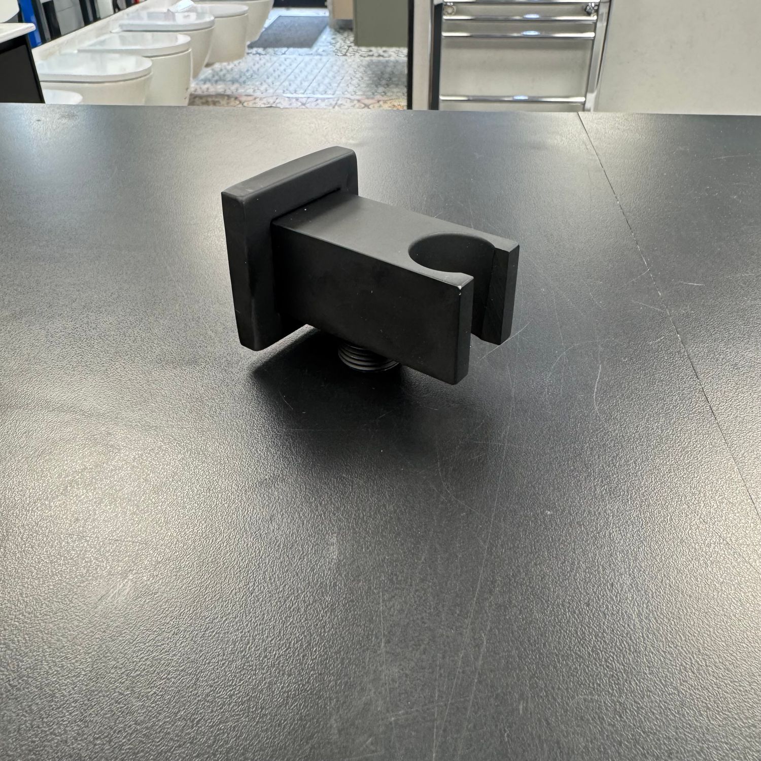 Ex-Stock Saneux Tooga Square Shower Outlet Elbow &amp; Holder - Matte Black