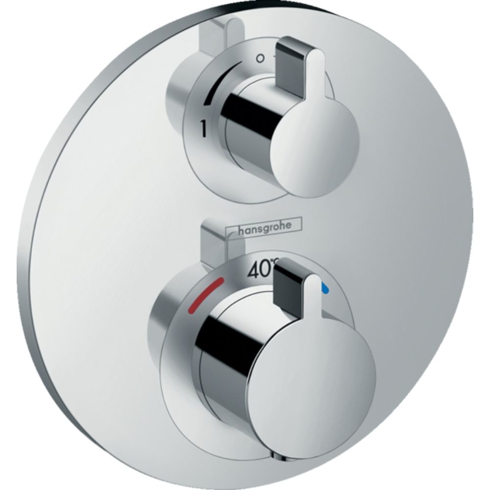 Ex-Stock Hansgrohe Ecostat S Thermostatic 2 Outlet Valve Chrome (iBox Not Included)