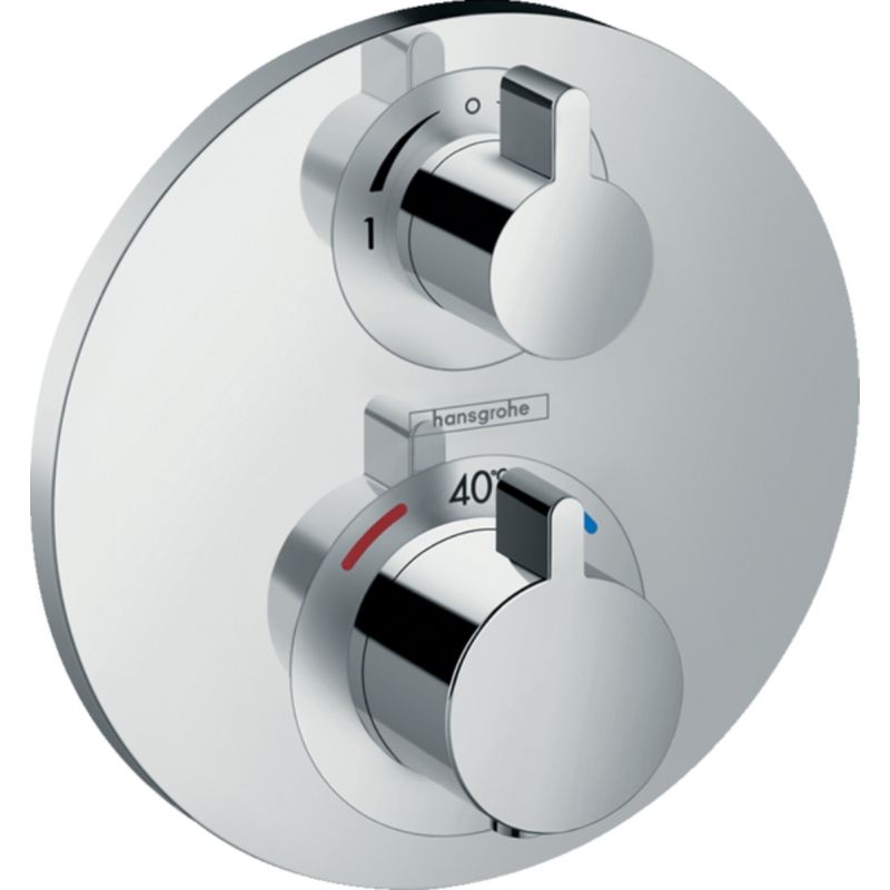Ex-Stock Hansgrohe Ecostat S Thermostatic 2 Outlet Valve Chrome (iBox Not Included)