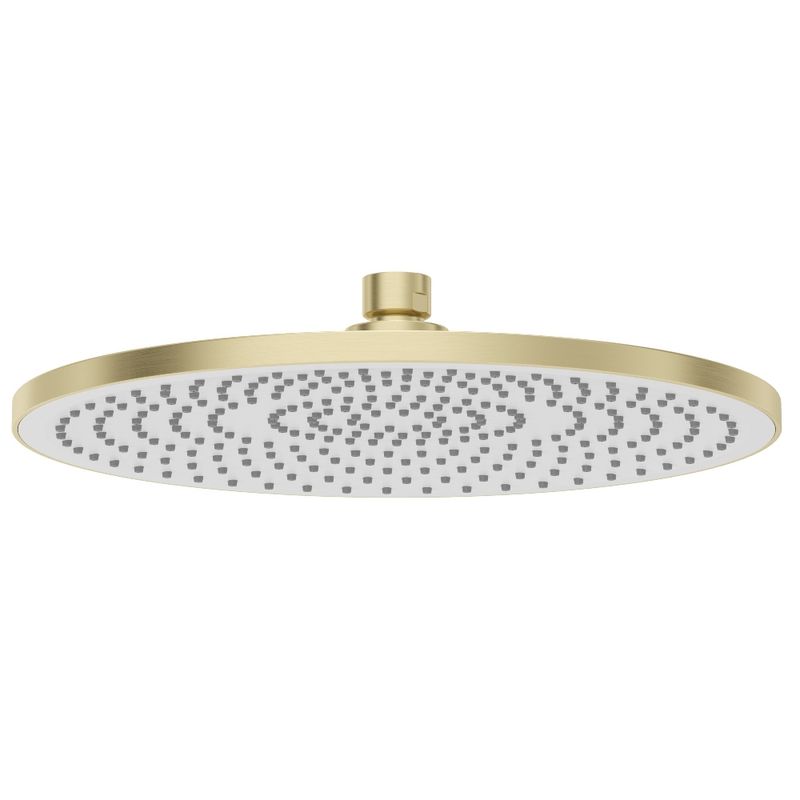 Ex-Stock Sonas Sync Round 250Mm Abs White Face Plate Shower Head Brushed Gold