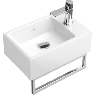 Ex-Stock Villeroy &amp; Boch Towel Rail Front Installation 345 X 100 mm Stainless Steel (Basin Not Included)