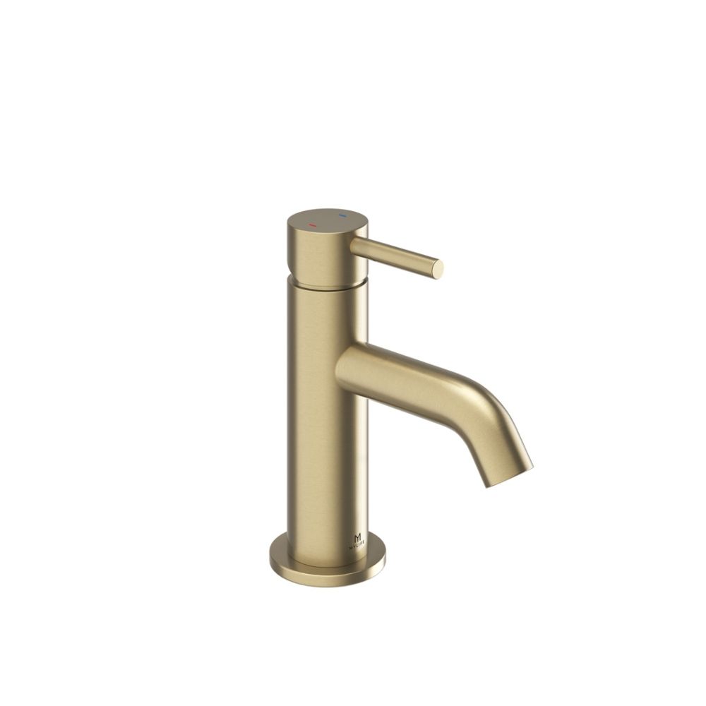 Ex-Stock MYLIFE Ryver Mini Basin Mono Brushed Brass With Universal Click Waste