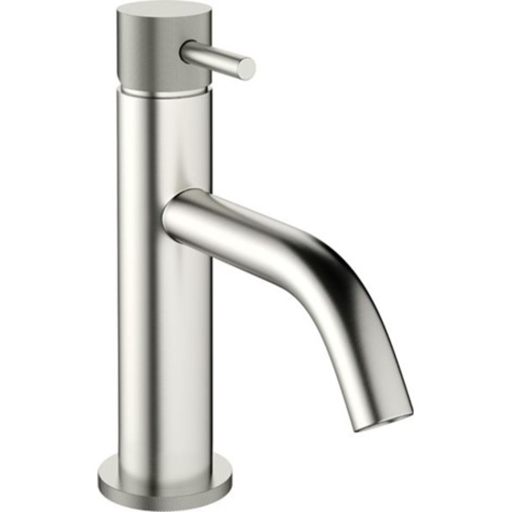 Ex-Stock Crosswater MPRO Basin Monobloc Knurled No Waste Deck Mounted Brushed Stainless Steel