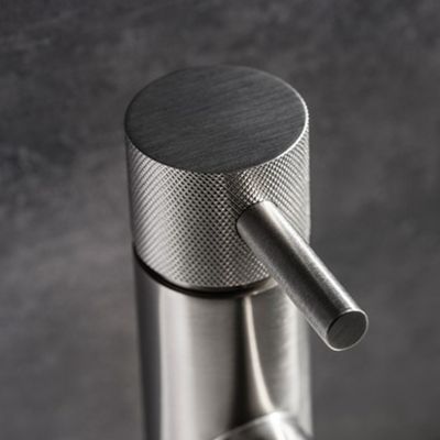 Ex-Stock Crosswater MPRO Basin Monobloc Knurled No Waste Deck Mounted Brushed Stainless Steel