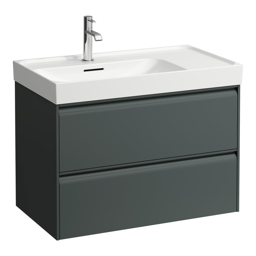 Ex-Stock Laufen Meda 800mm Offset Basin + Vanity Unit Traffic Grey