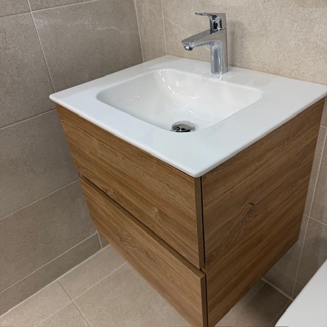 Ex-Display Villeroy &amp; Boch Arto 600mm 2 Draw Vanity Unit Oak Kansas Complete With Basin, Tap and Waste