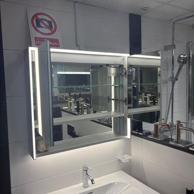 Ex-Display Emporio Bagno Moondust 800mm 2 Door Mirror Cabinet Silver