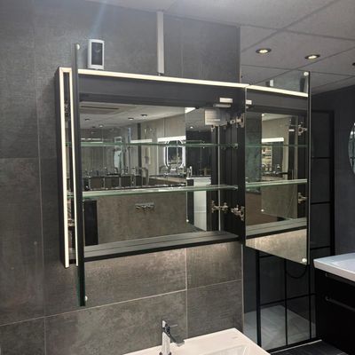 Ex-Display Emporio Bagno Stardust 800mm 2 Door Mirror Cabinet Black