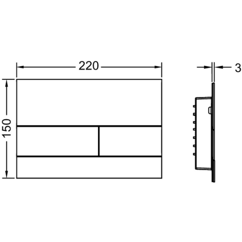 Ex-Stock TECEsquare II Metal Toilet Flush Plate, Brushed Warm Nickel (Anti-Fingerprint)