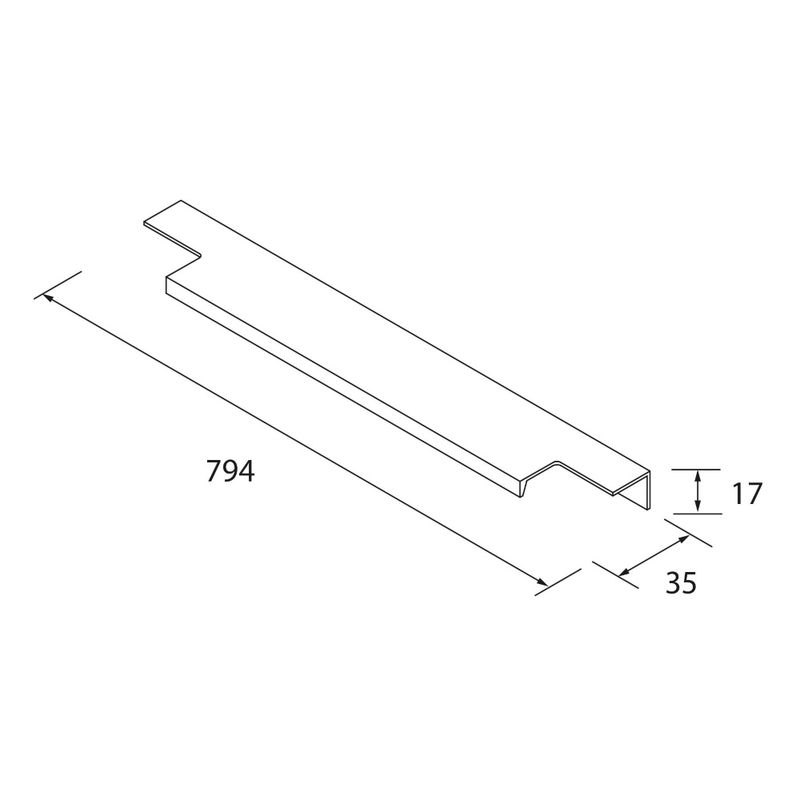 Ex-Stock Salgar Handle Lina 800mm Anodized