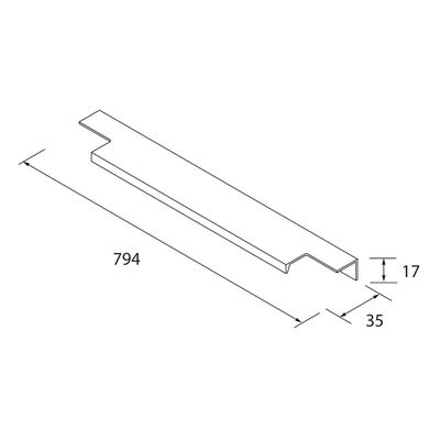 Ex-Stock Salgar Handle Lina 800mm Anodized