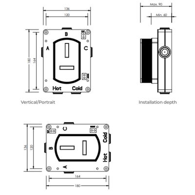 Ex-Stock EZ Box 2.0 Thermostatic Shower Valve 2 Way Brushed Bronze Round Handles