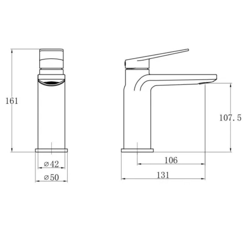 Ex-Stock Nuie Trisen Black Mono Mini Lever Basin Mixer