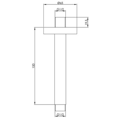 Ex-Stock JTP VOS Ceiling Arm Brushed Brass
