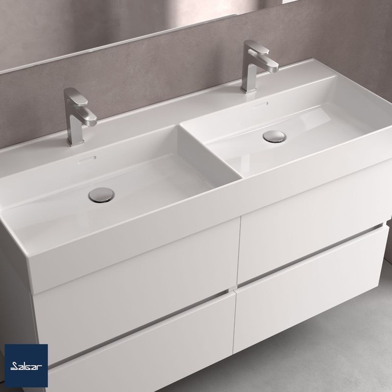 Ex-Stock Salgar Veneto Double Ceramic Basin 1210 x 120 x 460 mm