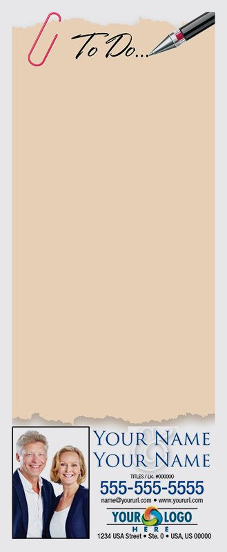 Full Color Custom Notepads | To Do with Pen &amp; Clip, Lines?: Please Choose, Page Count: 25 Sheets per pad, Quantity: 250