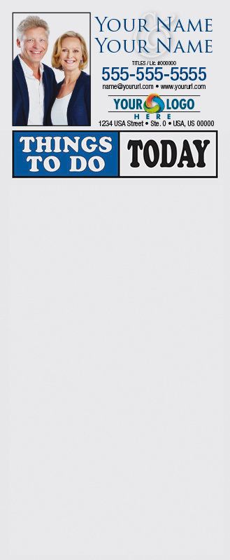 Full Color Custom Notepads | Things To Do Today, Lines?: Please Choose, Page Count: 25 Sheets per pad, Quantity: 250
