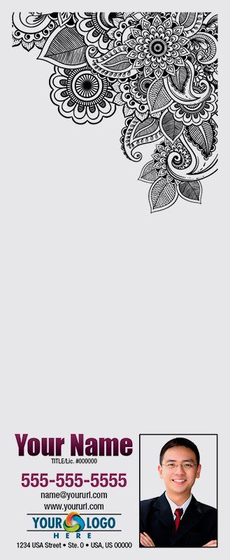Full Color Custom Notepads | Top Right Flowers, Lines?: Please Choose, Page Count: 25 Sheets per pad, Quantity: 250