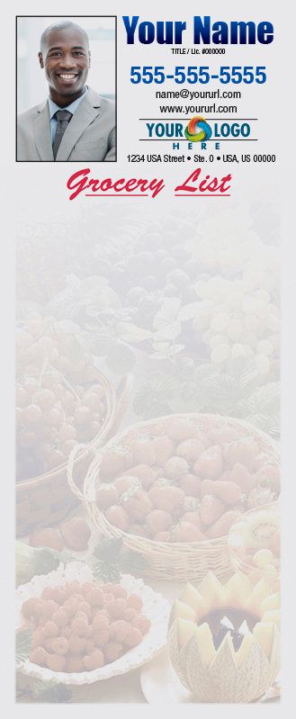 Full Color Custom Notepads | Grocery List Fruits, Lines?: Please Choose, Page Count: 25 Sheets per pad, Quantity: 250