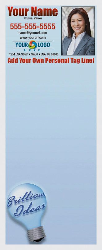 Full Color Custom Notepads | Brilliant Ideas, Lines?: Please Choose, Page Count: 25 Sheets per pad, Quantity: 250