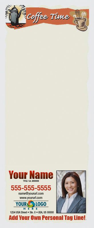 Full Color Custom Notepads | Coffee Time, Lines?: Please Choose, Page Count: 25 Sheets per pad, Quantity: 250