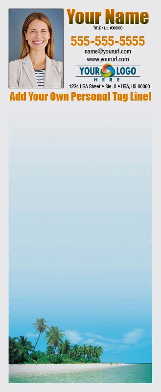 Full Color Custom Notepads | Island Beach Paradise, Lines?: Please Choose, Page Count: 25 Sheets per pad, Quantity: 250