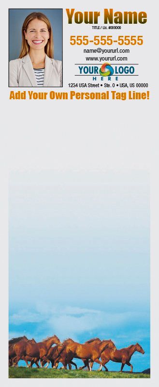 Full Color Custom Notepads | Blue Sky Horses, Lines?: Please Choose, Page Count: 25 Sheets per pad, Quantity: 250
