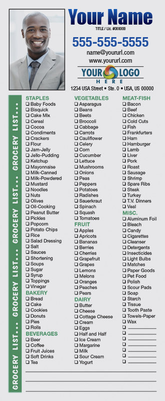 Full Color Custom Notepads | Grocery List of Items