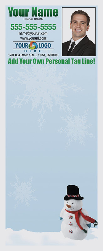 Full Color Custom Notepads | Snowman with Snowflakes