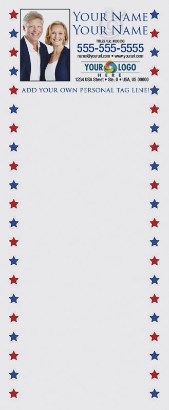 Full Color Custom Notepads | Red and Blue Stars, Lines?: Please Choose, Page Count: 25 Sheets per pad, Quantity: 250
