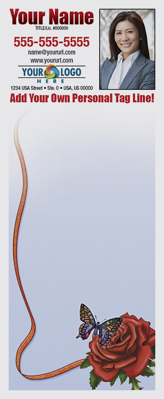 Full Color Custom Notepads | Red Rose, Lines?: Please Choose, Page Count: 25 Sheets per pad, Quantity: 250