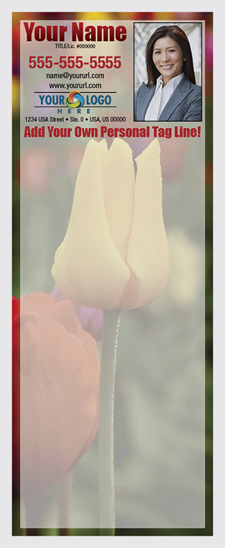 Full Color Custom Notepads | Tulips with Border, Lines?: Please Choose, Page Count: 25 Sheets per pad, Quantity: 250